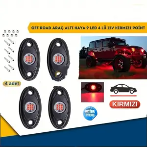 OFF ROAD ARAÇ ALTI KAYA 9 LED 4LÜ 12V