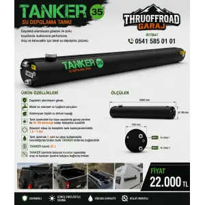Tanker Solar Shower - Araç Üstü Basınçlı Su Tankı Dikey 35 LT