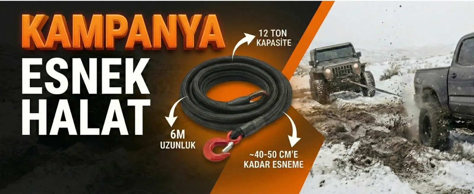 ESNEK HALAT 6 M 12 TON SİYAH THRU