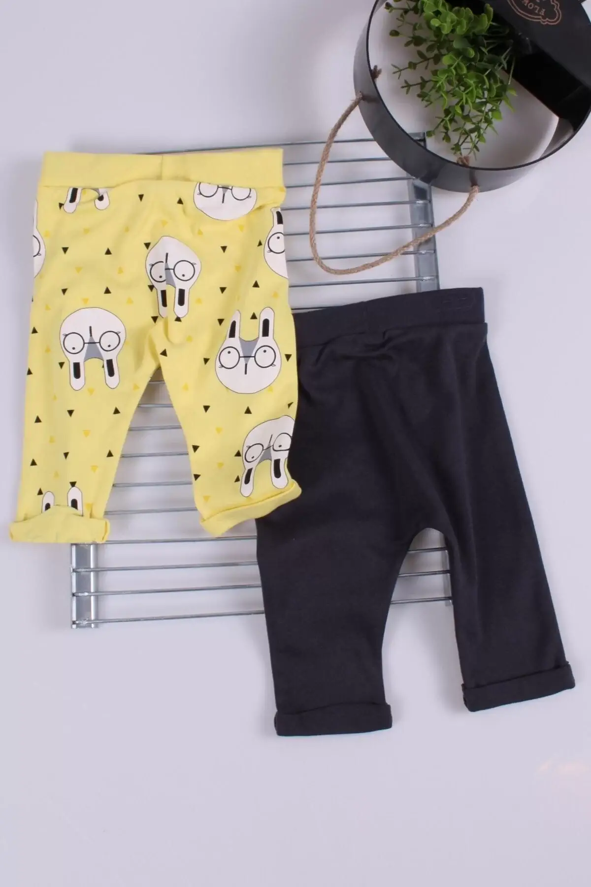 Erkek Bebek Desenli 2li Pantolon 3/12 Ay