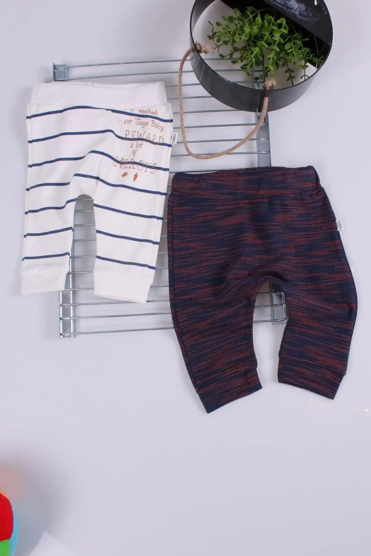 Erkek Bebek Desenli 2li Pantolon 3/12 Ay