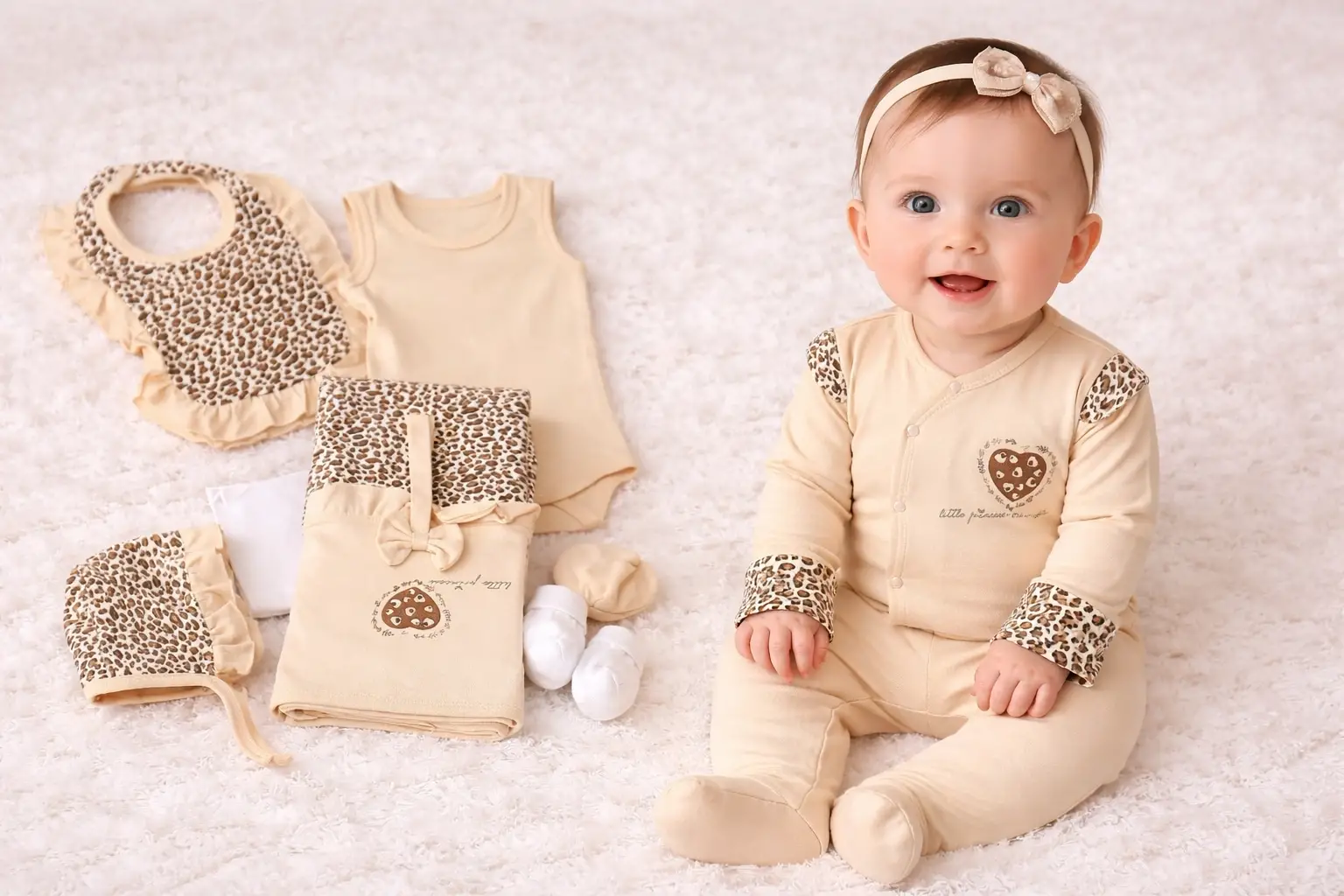 Leopar Desenli 8Li Yeni Doğan Seti