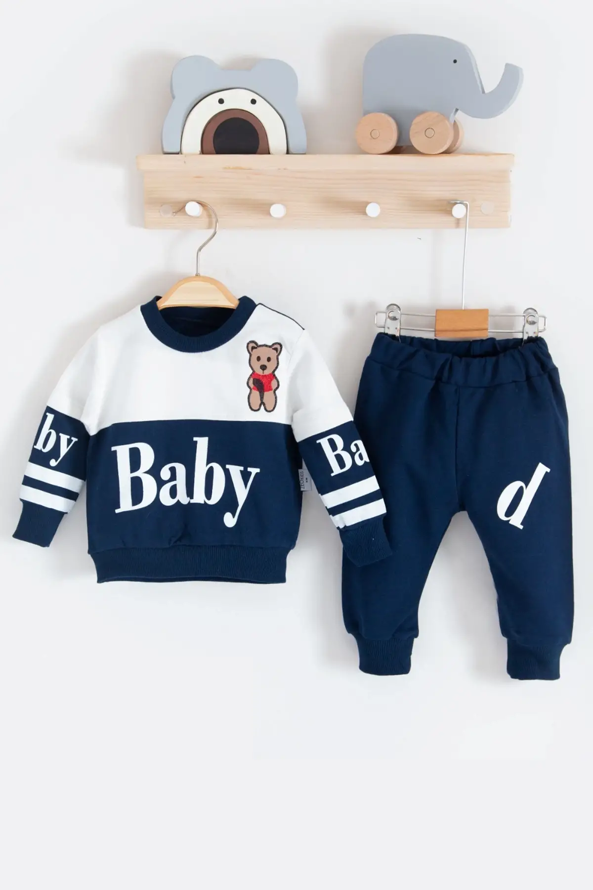 Baby Desenli 2li % 100 Pamuk Erkek Bebek Takımı