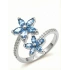 Mikro Taşlı Mavi Kardelen Çiçeği Gümüş Yüzük - Gümüş
