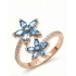 Mikro Taşlı Mavi Kardelen Çiçeği Gümüş Yüzük - Rose
