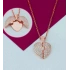 Açılan Kalp Taşlı Gümüş  Kolye - Rose