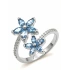 Mikro Taşlı Mavi Kardelen Çiçeği Gümüş Yüzük - Gümüş