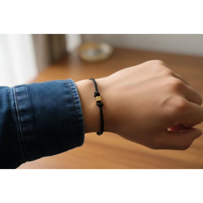 Tek Küp Altın İpli Bileklik - Altın