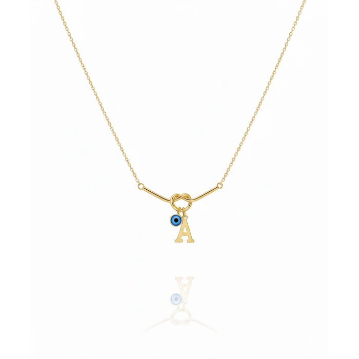 Aşk Düğümü Gümüş Kolye - Altın