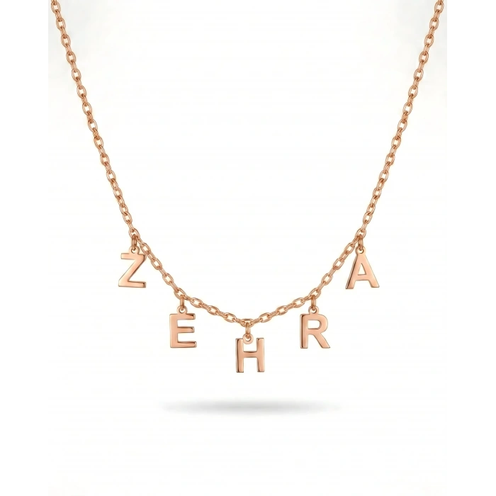 Sallantılı İsim Gümüş Kolye - Rose