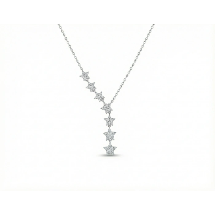 925 Ayar Gümüş Yıldızlar Kolye - Gümüş