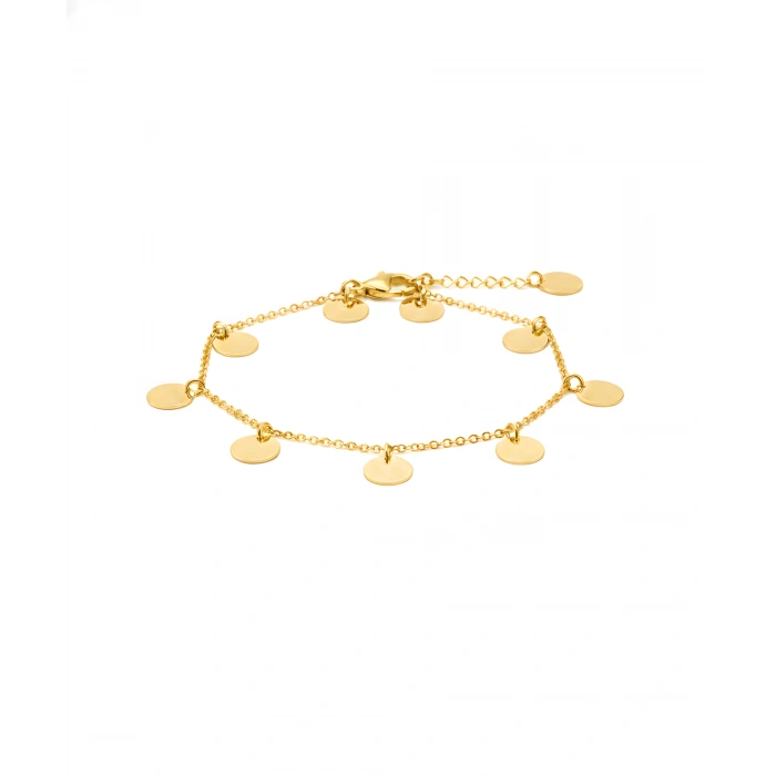 925 Ayar Gümüş Yuvarlak Halhal - Altın