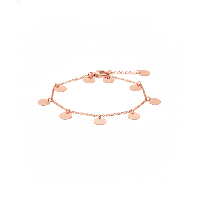 925 Ayar Gümüş Yuvarlak Halhal - Rose