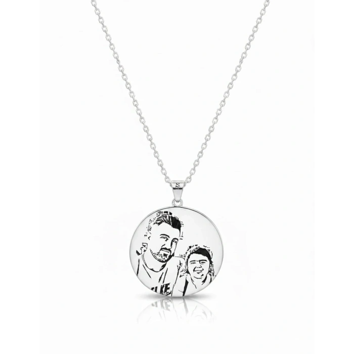 925 Ayar Resimli Gümüş Kolye