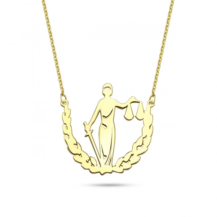 Adalet Simgesi Gümüş Kolye - Altın