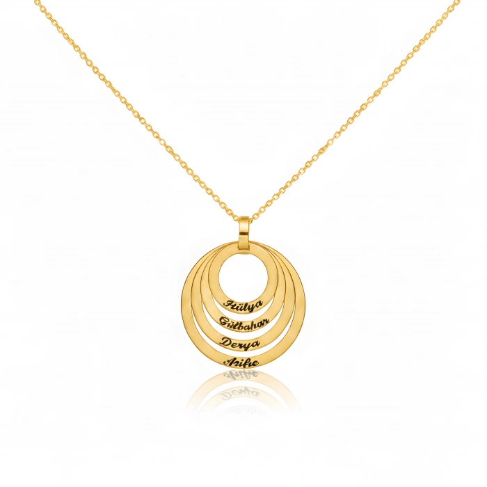 Aile Halkaları Kolye - Altın