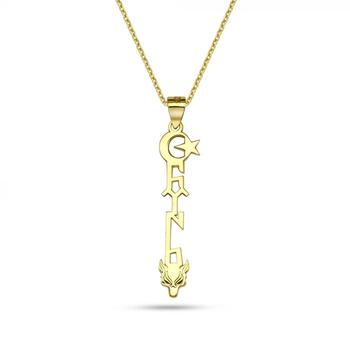 Bozkurt Türk Ayyıldız Gümüş Kolye