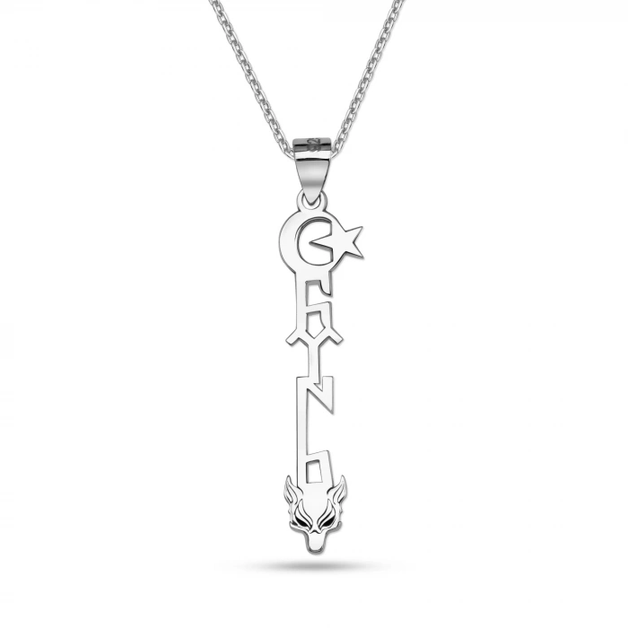 Bozkurt Türk Ayyıldız Gümüş Kolye