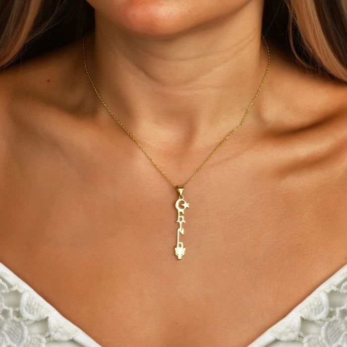 Bozkurt Türk Ayyıldız Gümüş Kolye