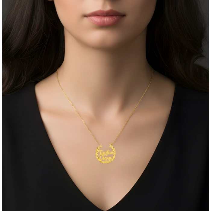 Defne Yapraklı Gümüş Kolye - Gümüş