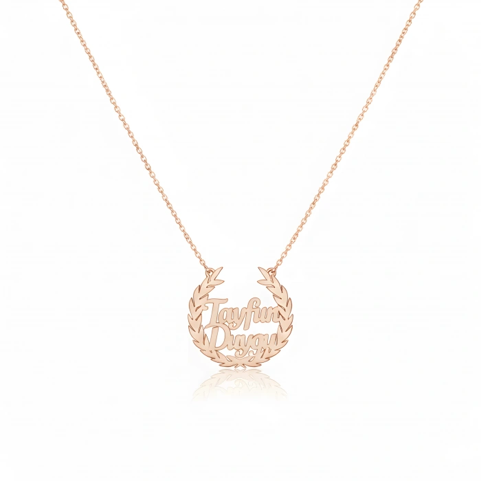 Defne Yapraklı Gümüş Kolye - Rose