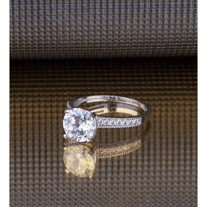 Dört Tırnak Tek Taşlı Gümüş Yüzük - Gümüş