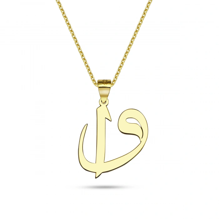 Elif Vav Gümüş Kolye - Altın