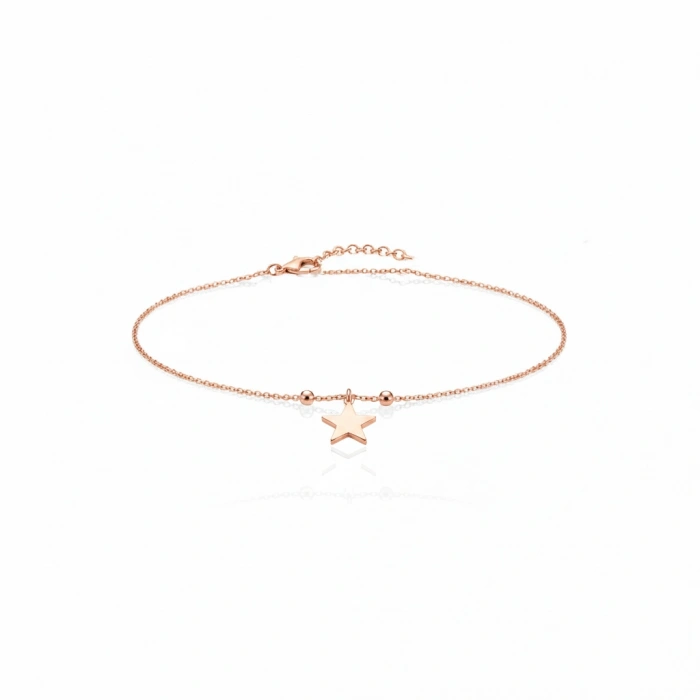 Gümüş Işıltılı Yıldız Halhal - Gümüş