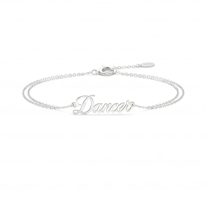 Gümüş İsim Bileklik - Gümüş