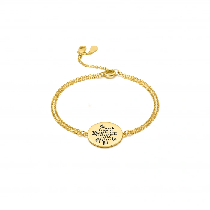 Hiçlikten Gelen Güç Gümüş Tılsım Bileklik - Altın