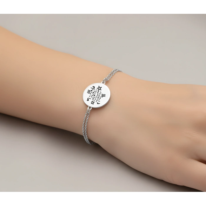 Hiçlikten Gelen Güç Gümüş Tılsım Bileklik - Rose