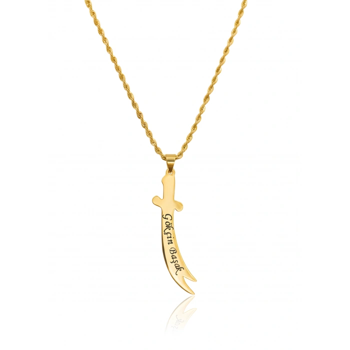 Hz.Ali Zülfikar Gümüş Kolye - Altın