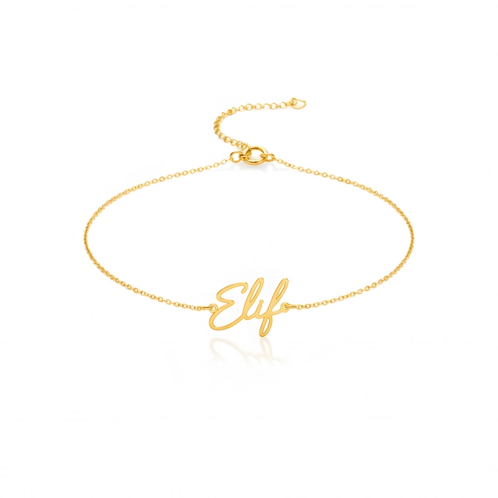 İmza Gümüş Halhal 925 Ayar - Altın