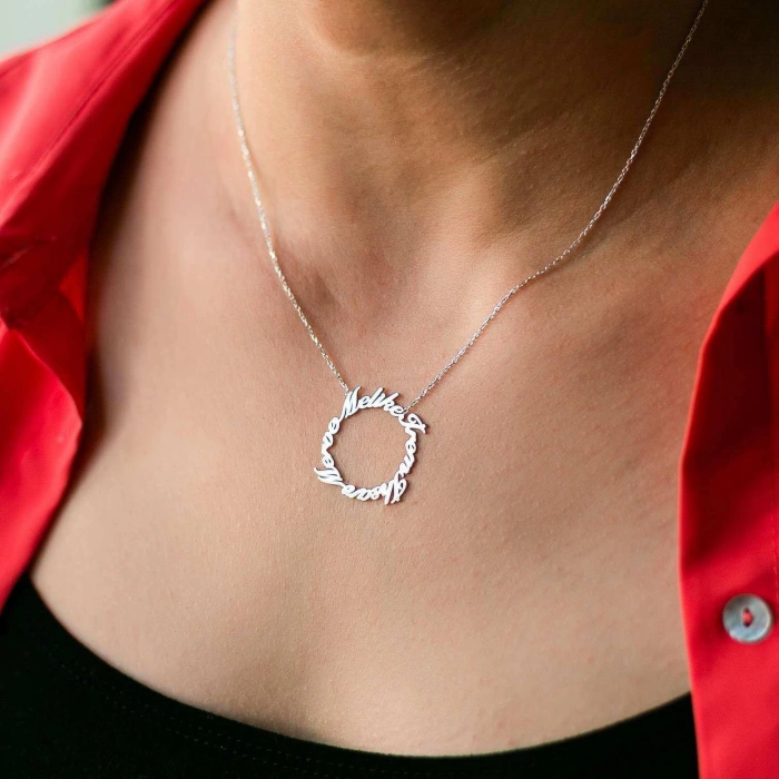 İsim Halka Kolye - Altın