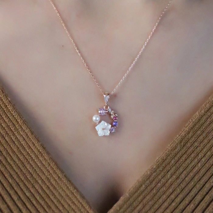 İtalyan TaAltınm Soft Çiçekler Flowers Gümüş Kolye - Gümüş