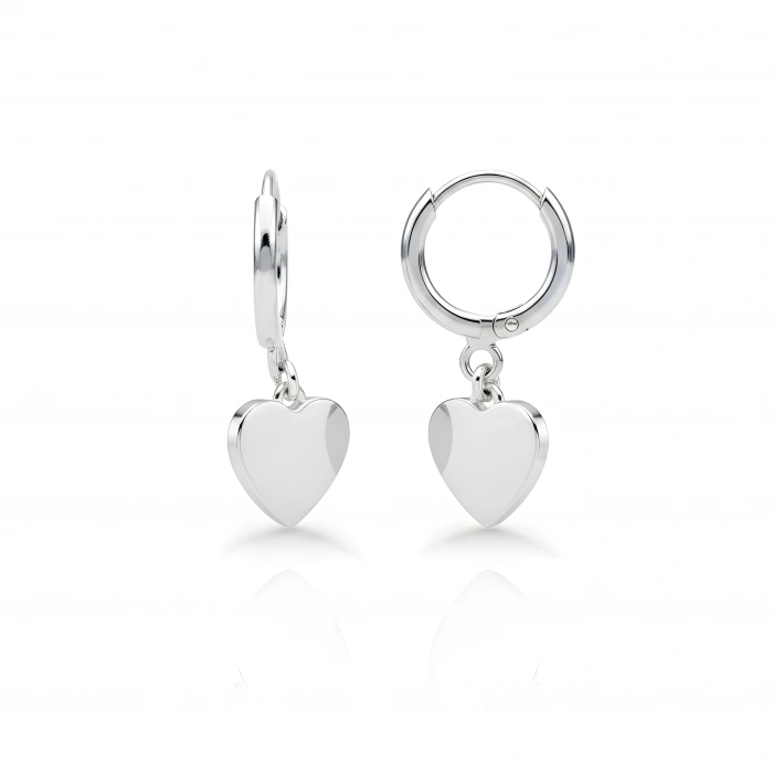 Kalp Gümüş Küpe - Gümüş