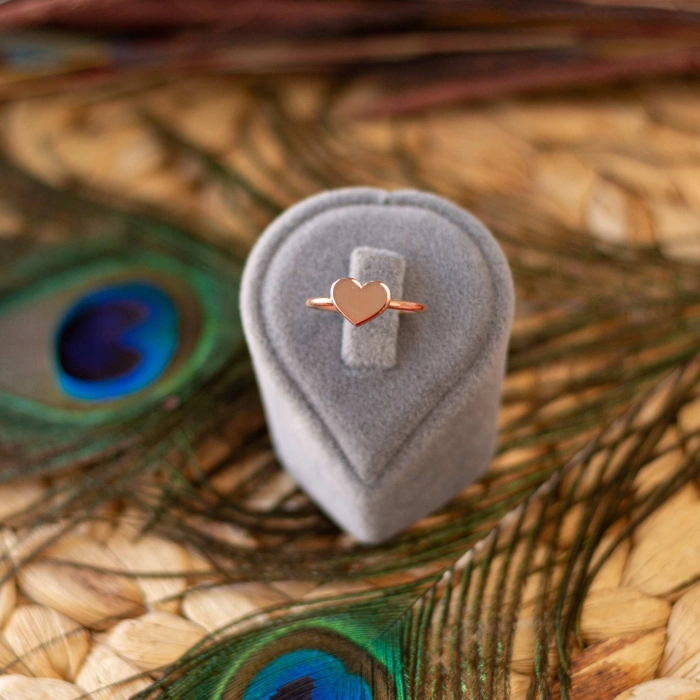 Kalp Tel Yüzük - Rose