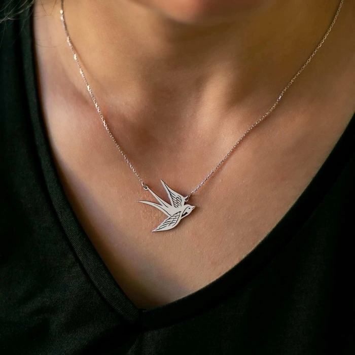 Kırlangıç Kolye - Gümüş