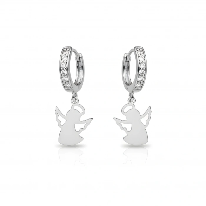 Melek Küpe Taşlı Sallantılı - Gümüş