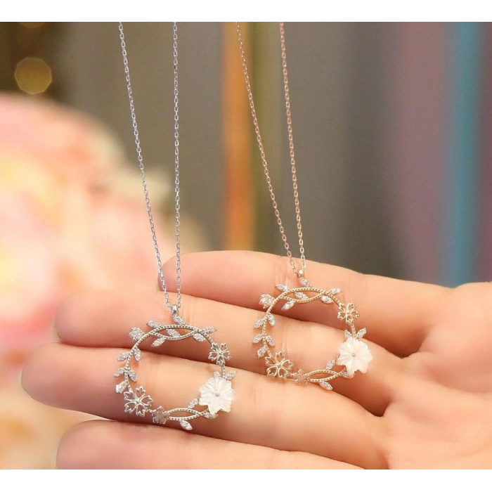 Mevsim Serenatı  Flowers Gümüş Kolye - Altın