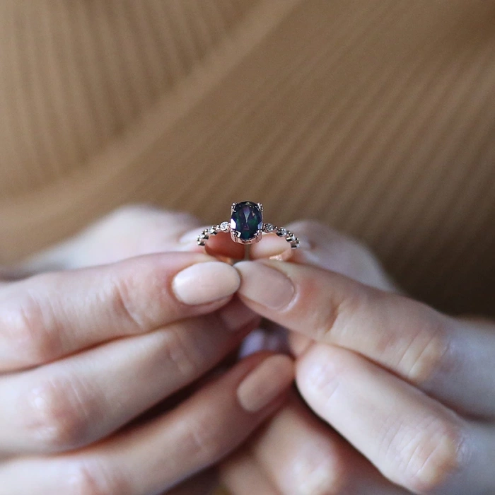 Mistik Topaz İhtişamı Gümüş Yüzük - Rose