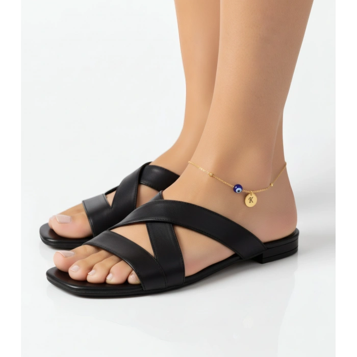 Nazarlı Harf Gümüş Halhal - Gümüş