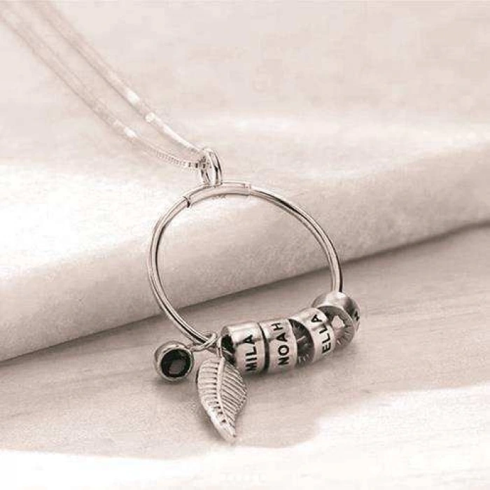 Özel TaAltınm Gümüş Tüylü İsim Kolye - Gümüş