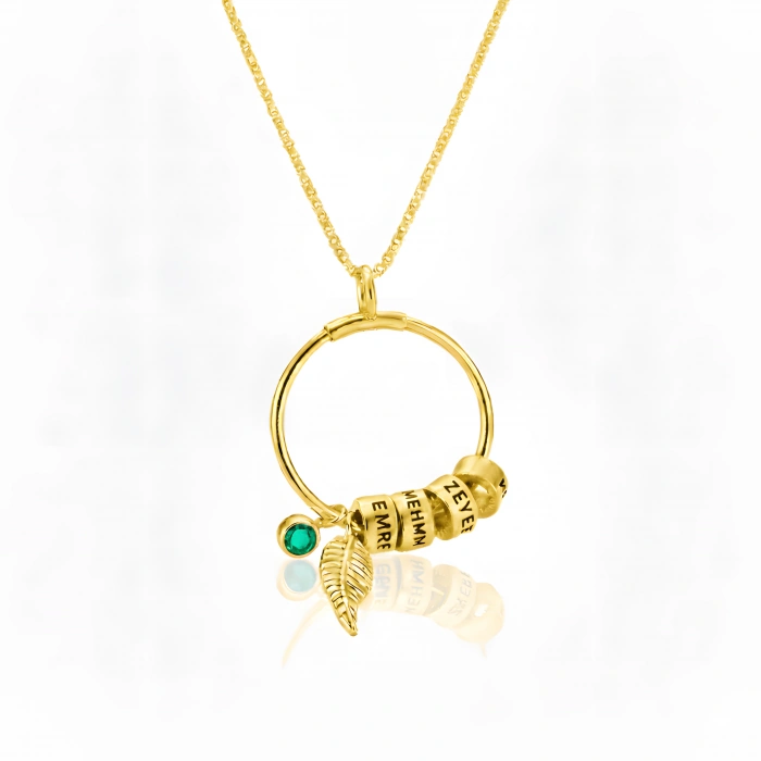 Özgür Ruh Gümüş İsim Kolye - Altın