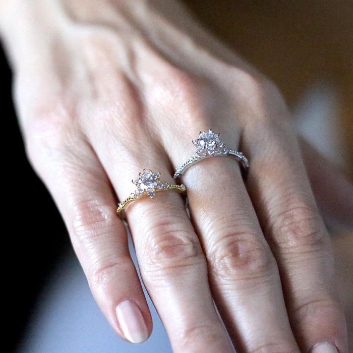 Pırlanta Montür Aşk Güneşi Gümüş Yüzük - Rose