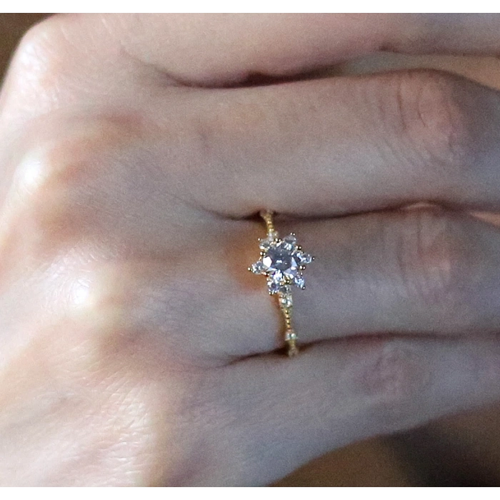 Pırlanta Montür Aşk Güneşi Gümüş Yüzük - Rose