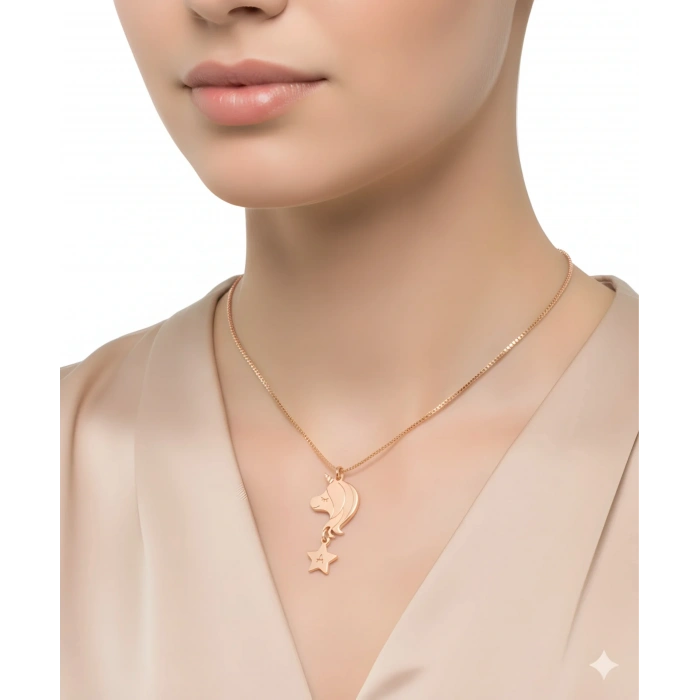 Ponny Harfli Gümüş Kolye - Gümüş