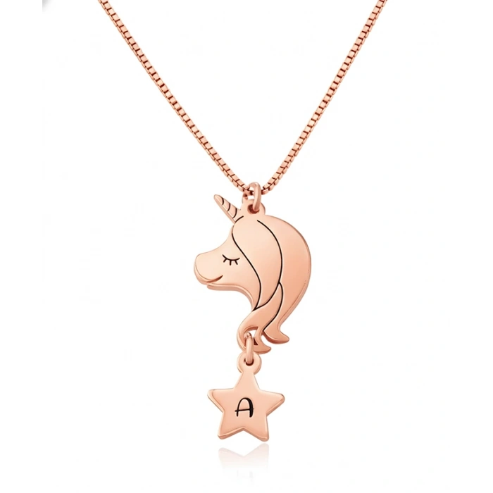 Ponny Harfli Gümüş Kolye - Rose