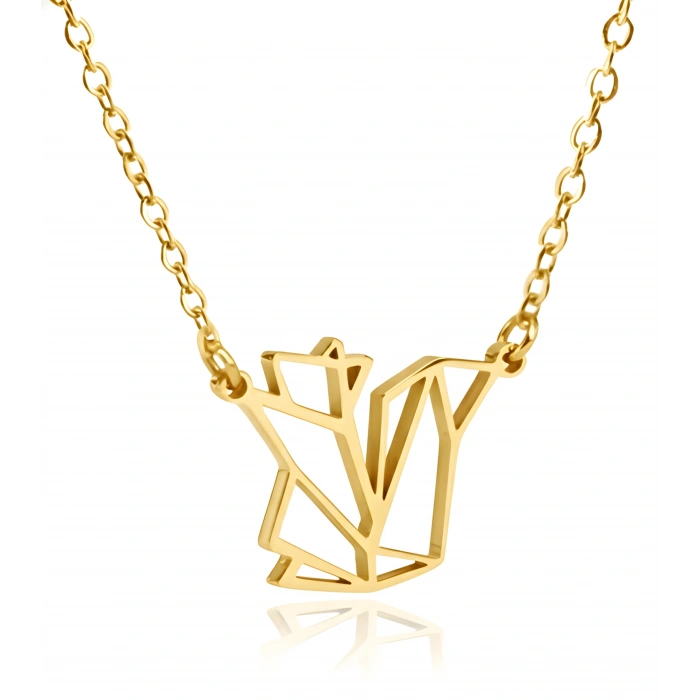 Sincap Origami Gümüş Kolye - Altın