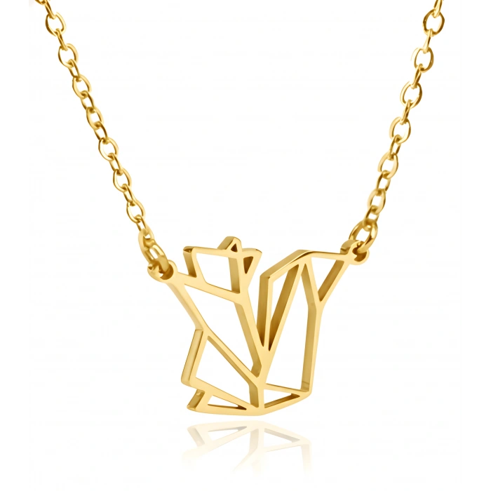 Sincap Origami Gümüş Kolye - Altın